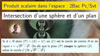 Miniature : Produit scalaire dans l’espace —  sphère et un plan — 2Bac Pc/Svt