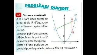 Miniature : 489-1èreS-Olympique- Une parabole et une corde animée par Geogebra