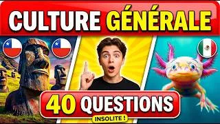 Miniature : Si tu as plus de 25 à ce Quiz, tu es un Génie ! (Questions Insolites) 🌍