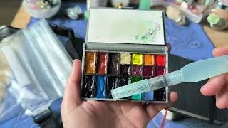 Miniature : Le kit de voyage aquarelle que j'ai finalement utilisé en Angleterre et mes aquarelles 