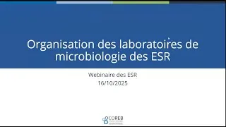 Miniature : Webinaire COREB - Organisation des laboratoires de microbiologie des ESR