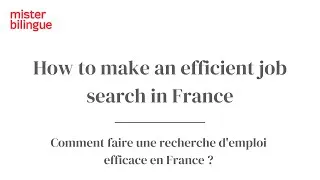Miniature : How to make an efficient job search in France