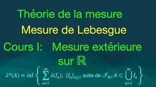 Miniature : Théorie de la mesure — Introduction à la mesure extérieure sur ℝ