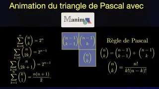Miniature : Manim & le triangle de Pascal : visualiser les sommes binomiales