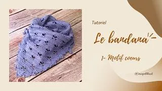 Miniature : Bandana au crochet motif cœurs ❤️ Tutoriel facile | 20 000 foulards pour Curie | Octobre Rose