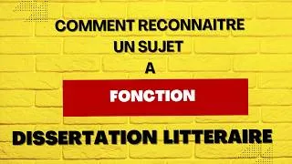 Miniature : PARTIE 1:  COMMENT RECONNAITRE UN SUJET A FONCTION