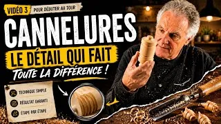 Miniature : Les cannelures facile à faire au tour à bois 