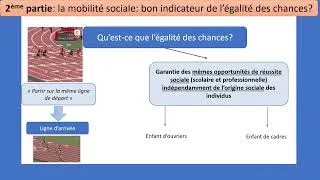 Miniature : Mobilité sociale 3/4 (La mobilité sociale: un bon indicateur d'égalité des chances?)