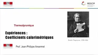 Miniature : 6. - Expériences : Coefficients calorimétriques