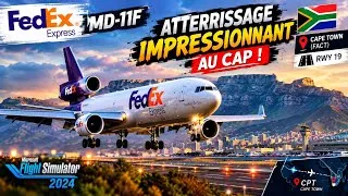 Miniature : Atterrissage Impressionnant au Cap ! 🇿🇦 | FedEx MD-11F à Capetown (FACT) Rwy 19 | MSFS 2024