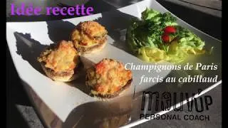 Miniature : Champignons de Paris farcis au cabillaud - Idée recette
