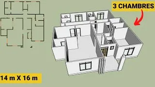 Miniature : VILLA CONTEMPORAINE MODERNE DESIGN 14m x 16m