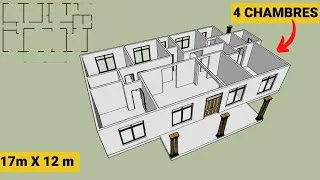 Miniature : 12 m x 17 m  MAISON CONTEMPORAINE || MAISON MODERNE