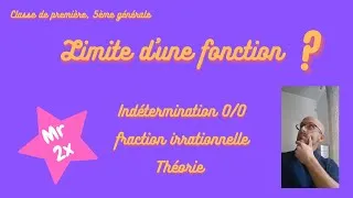 Miniature : Limite d'une fonction: indétermination 0/0 - Fraction irrationnelle