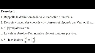Miniature : correction exercice 1 chapitre équation et inéquation a une inconnue ADEM DAKAR