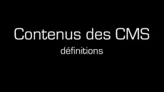 Miniature : Contenus des CMS