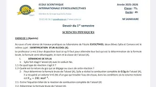 Miniature : Prépa BAC 2026/ Révision 1: Alcool et Cinématique du point 