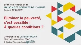 Miniature : Éliminer la pauvreté, c’est possible ! À quelles conditions ? - Conférence de Christine Mahy