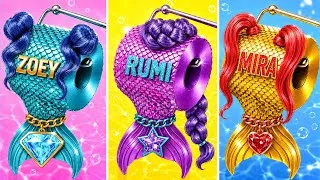 Miniature : Des chasseurs de démons transformés en sirènes KPop | Défis Amusants Multi DO Girls