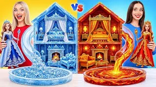 Miniature : Nous Construisons Une Maison de Poupées Incroyable Défi Chaud contre Froid | Guerres de Farces