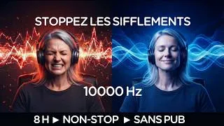 Miniature : Stoppez les acouphènes | 8h non-stop sans pub | Bruit Blanc 10000 hz | Neurostimulation