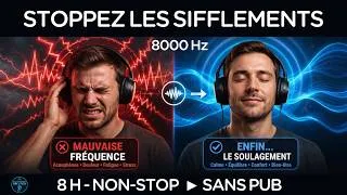 Miniature : Stoppez les acouphènes | 8h non-stop sans pub | Bruit Blanc 8000 hz | Neurostimulation