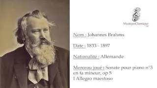Miniature : ♬ SONATE POUR PIANO N°3 EN FA MINEUR, I, OP 5 ♬ | JOHANNES BRAHMS | MUSIQUE CLASSIQUE TV ♬