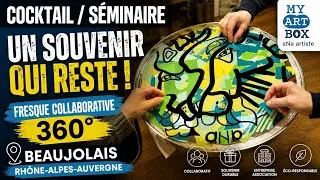 Miniature : Comment garder un souvenir d’un cocktail ou séminaire en Beaujolais ? Fresque à 360° My Art Box