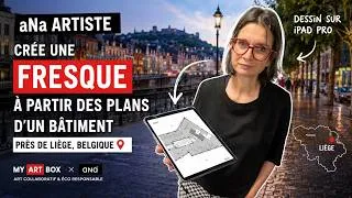Miniature : Liège - Fresque 1 inaugurale éco responsable à partir des plans d’un bâtiment | My Art Box