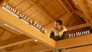 Miniature : Turning Fallen Trees into Beams for My French Cottage (Full Process)