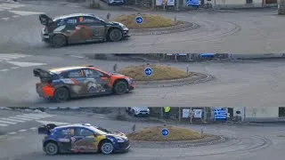 Miniature : Rallye Monte-carlo ES8 Rond-point de Saint Léger les mélèzes. WRC Toyota Hyundai Ford