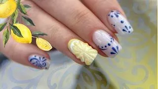 Miniature : TUTO ONGLES CITRON 🍋💙  Ambiance Santorin