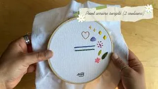 Miniature : Tutoriel de broderie | Point arrière surjeté (2 couleurs)