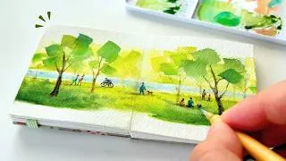 Miniature : Relaxing Paint With Me ✧ My Favorite Watercolor Tree Tricks