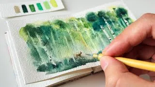 Miniature : Relaxing Paint With Me ✧ My Favorite Watercolor Forest Tricks