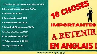 Miniature : 10 Règles A Retenir en Grammaire Anglaise | Erreurs Fréquentes