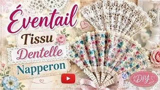 Miniature : 44.❤️ Réaliser un Éventail Tissu ou dentelle ou avec napperon #scrapbooking #shabby #tissu #dentelle