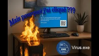 Miniature : Je n'aurais jamais dû cliquer... (Montage fait avec DaVinci resolve | Je m'entraine) #hacker #humour