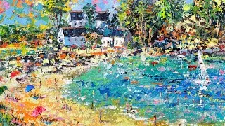 Miniature : Scène de plage, acrylique, Nathalie JAGUIN, 14 Juillet 2024