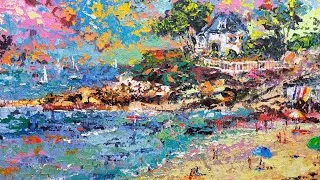 Miniature : scène de plage, acrylique, Nathalie JAGUIN, 30 Juin 2024