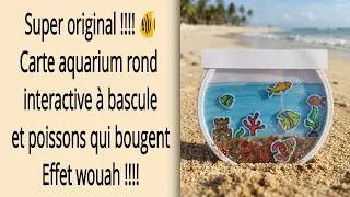 Miniature : Carte aquarium interactive avec poissons qui bougent super original !!Tuto carterie Diy Scrapbooking