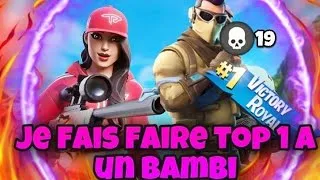 Miniature : FORTNITE DEFI: JE FAIS FAIRE TOP 1 A MON POTE LE BAMBI(19KILL)