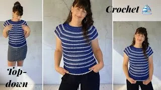 Miniature : ✨️Top down alizé 🦋 crochet tt tailles facile 😊 choisissez vos couleurs préférées 🩷#tutorial #crochet