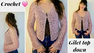 Miniature : ✨️Gilet Luna crochet tt tailles 🩷#crochet #knitting #handmade #tutorial #faitmain 