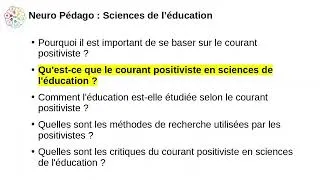 Miniature : Le courant positiviste en Sciences de l'éducation.