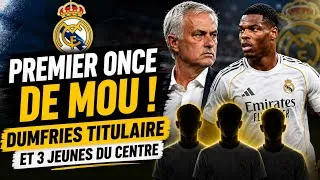 Miniature : Real Madrid : Mourinho surprend avec son premier onze, Dumfries titulaire et trois jeunes lancés !🌔