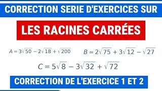 Miniature : Racines Carrées : Série d'exercices corrigée #1 | Maths Troisième