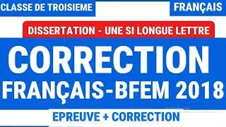Miniature : Corrigé BFEM Français 2018 – Dissertation littéraire sur Une si longue lettre de Mariama Bâ