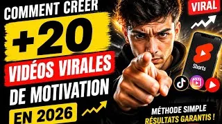 Miniature : Comment créer +20 vidéos virales de motivation en 2026 (méthode simple)