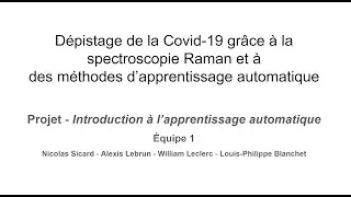 Miniature : Dépistage de la Covid-19 grâce à la spectroscopie Raman et méthodes d’apprentissage automatique
